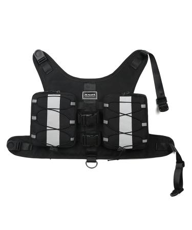 Dog Saddle Bags Adjustable Dog Shoulder Bag Saddle Bag Harness Backpack with Reflective Tape for Hiking Walking Camping for Medium & Large Dog (L Black) L Black