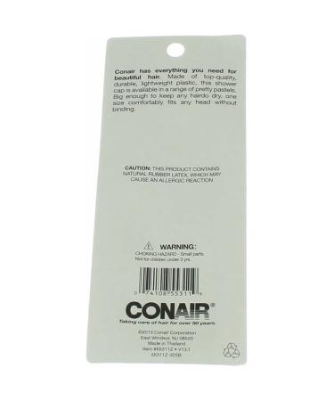Conair Shower Cap Regular 18 Diameter 1 ea - Pack of 6 | Waterproof Hair Protection - Buy Online on GoSupps.com