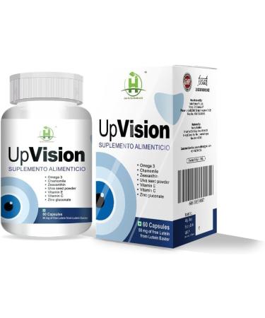 Healthy Upvision Eye Care Supplemnt for Eye Health with Omega-3 Vitamin E VIT A VIT C Lutein Zeaxanthin VIT B2 Vegetarian 60 Capsules-Pack of 1