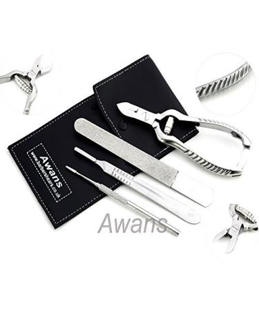 Manicure Pedicure Chiropody Ingrown Toenail Clipper Podiatry Podiatrist Kit 4 Piece with Nail Files