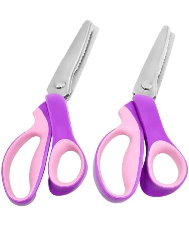 Pinking Shears Scissors for Fabric - 2-Piece Bundle of Zig Zag & Scalloped Shears | 100% Stainless Steel - Ideal Craft Scissors for Decorative Edges - Buy Online on GoSupps.com