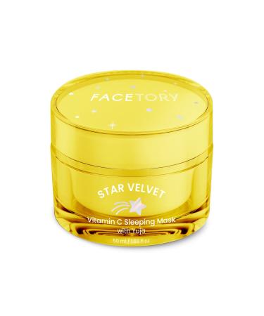 FACETORY Star Velvet Vitamin C Illuminating Sleeping Mask with Antioxidants- Evens Tone Moisturizes Protecting Overnight Face mask Cruelty-Free No Fragrance 50ml/ 1.69 oz
