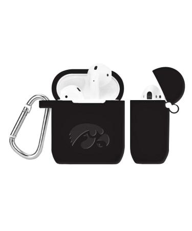 AFFINITY BANDS Iowa Hawkeyes Engraved Silicone Case Cover Compatible with Apple AirPods Gen 1 & 2 (Black)