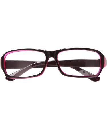 Stylish Full Rim Plastic Glasses with Clear Lenses in Black & Purple - Unisex Eyewear for Men and Women | International Shipping - Buy Online on GoSupps.com