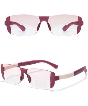 Flexible TR90 Rimless Blue Light Blocking Reading Glasses Multifocus Computer Readers Anti Eyestrain Eyeglasses(Couleur:Red Grandeur:1.5x) - Buy Online on GoSupps.com