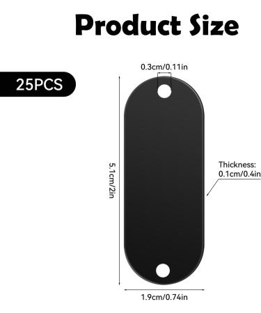 Aluminum Engraving Blanks 25 Pieces Black Metal Stamping Blanks Rectangle Laser Engraving Tags with 2 Holes for Jewelry Tags Pet Id Tags Military Dog Tags DIY Leather Art Craft Projects - Buy Online on GoSupps.com