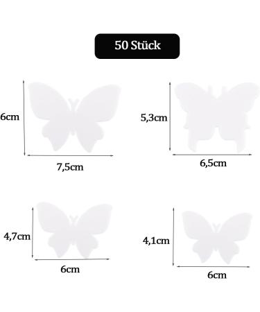 Alegre Edible Butterflies for Cakes - 50 White Decorative Muffin & Birthday Cake Toppers - Buy Online on GoSupps.com