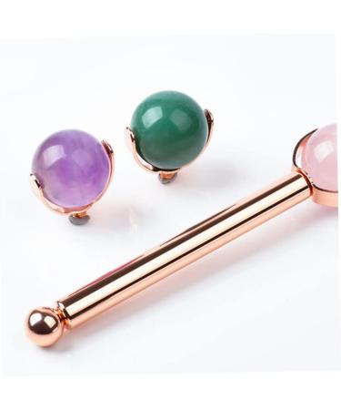 IWOWHERO 1 PC Skin Care Massage Tool Jade Facial Roller Jade Roller Massage Roller Jade Skin Roller Chest Patch Facial Massager Scissor Bumper Jade Massage Roller Face Rose Quartz 12.8x2.6x2.6cm Green - Buy Online on GoSupps.com