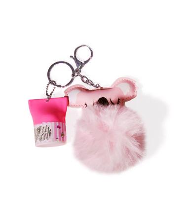 MU Kids Fruity Flavored Lip Balm with Keychain Portable Lipstick with Plush Keychain Doll - Koala