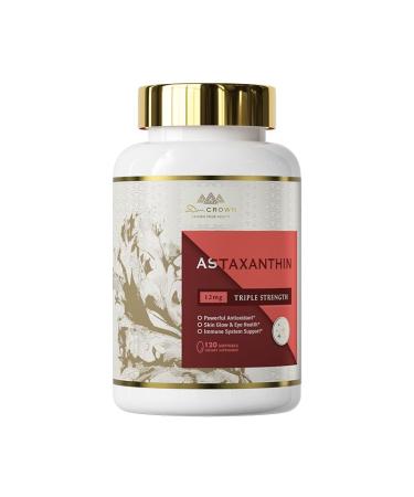 DR. CROWN Astaxanthin Supplement 12 mg Antioxidants Supplement for Skin & Eye Health Joint Support & Immune System Support Non-GMO|Gluten Free -120 Capsules