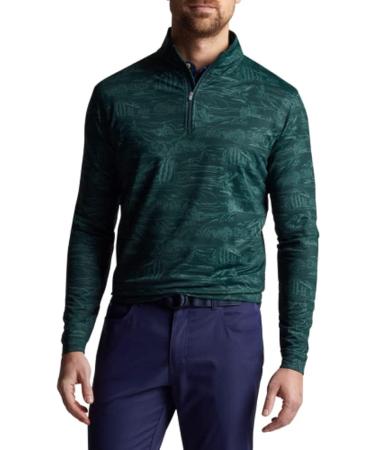 PETER MILLAR Men's Perth Fairway Print Performance Quarter Zip Golf Pullover - Balsam L | Shop Now - Buy Online on GoSupps.com