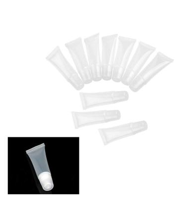 Soft portable beauty tool equipment 10 pieces 8 g empty cosmetics lipsticks refillable tube DIY LIP GLOSS bottle container-transparent