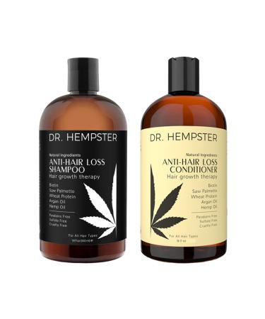 Hair Growth Shampoo and Conditioner Set for Thinning Hair and Hair Loss for Men and Women 18 oz - Hemp Oil  Biotin  Natural and Organic Ingredients - Hair Thickening and Volumizing