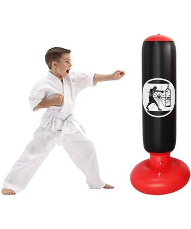 Kids Boxing Practice Set - Punching Bag for 3-8 Years with Gloves & Air Pump, Black - Buy Online on GoSupps.com