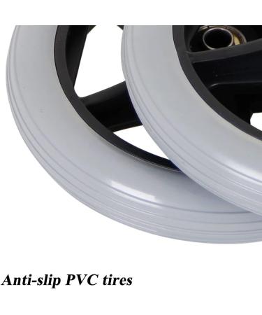 Wheelchair Wheels Wheelchair Front Castor Wheelchair Wheel Replacement 8 inch Wheelchair Front Wheel 1 pair Wheelchair Wheel Casters 8mm Bearings(gray black) (Color : Grey)(Grey) - Buy Online on GoSupps.com