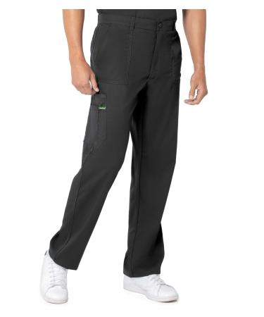 Landau Proflex Tailored Fit Comfort Stretch 6-Pocket Scrub Pants for Men 2103 Large Black