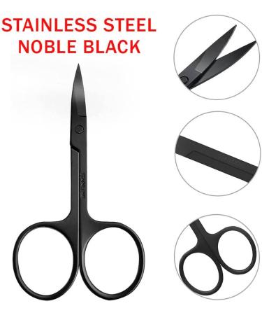 Multi-Purpose Nail Scissors Stainless Steel for Nail Toenail Eyebrow Eyelash(Black) - Buy Online on GoSupps.com