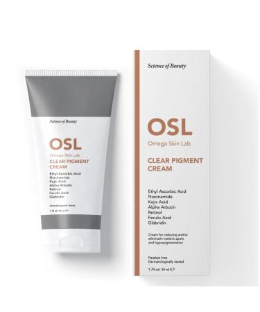 OSL Omega Skin Lab Clear Pigment Cream Premium Spot Cream with Retinol Acid Niacinamide Ethyl Ascorbic Acid - Effective Blemish Cream 50 ML