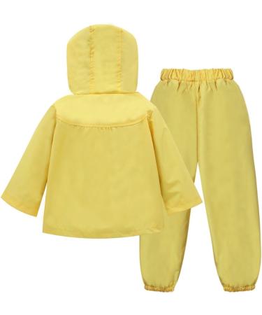 LZH Baby Girls Waterproof Hooded Raincoat & Trousers Set | Yellow 3-4 Years - Buy Online on GoSupps.com