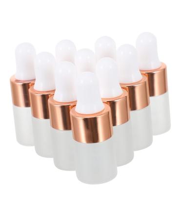 Beaupretty Glass Dropper Bottle dropper bottle frosted Eye Dropper Bottle Clear Glass Vial sample dropper Glass Dropper Vial dropper bottle Glass bottle body essential oil with 4.3x1.5cm Golden