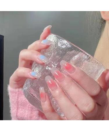 Temperament-Enhancing Nail Patch Little Red Book Online Celebrity with Yuanyang Blush Hand Manicure Wearable Nail Patch Detachable T-Shaped Nail Patch (10-Piece Pack) (Size : M) 1 count (Pack of 1)