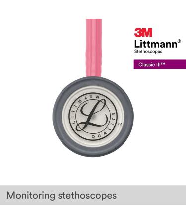 Buy 3M Littmann Classic III Monitoring Stethoscope - Pearl Pink Tube 27 inch | Includes Stethoscope Identification Tag - Black | Fast International Shipping - Buy Online on GoSupps.com