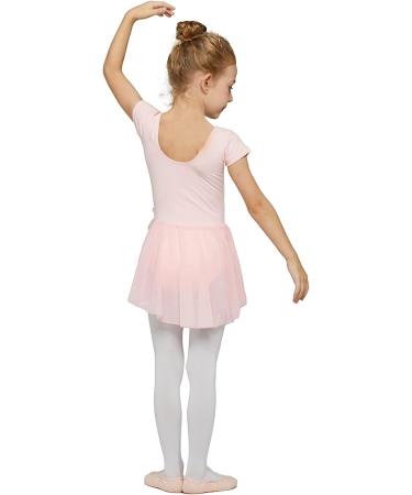 MdnMd Ballet Leotard with Skirt Toddler Girls Dance Outfit Short Sleeve - Ballet Pink 4-5T - Buy Online on GoSupps.com