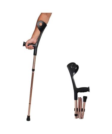 MidiLi Crutch Folding Elbow Aluminum Alloy Four Folds Elbow Forearm Crutch Elbow Crutches Foldable Ultralight Aluminum Assistance Hight Adjustable with Comfy Handle