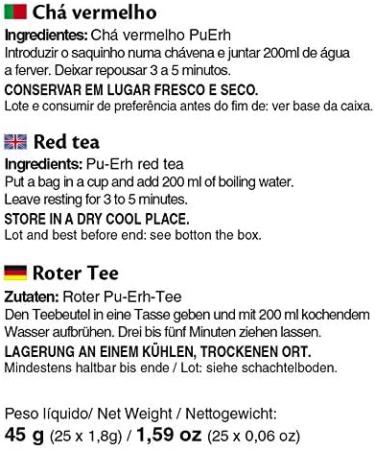  Ship TE ROUGE PUERH Infusion Bags 25 Sachets - Buy Online on GoSupps.com