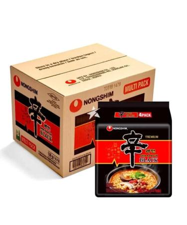 Nong Shim SHIN BLACK Ramyun Korean Premium Spicy Ramen Noodles 130g (Pack of 32) HALAL