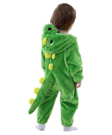 LOLANTA Unisex Baby Dinosaur Dragon Costume Toddler One-Piece Hooded Animal Fancy Dress Romper 2-3 Years Green