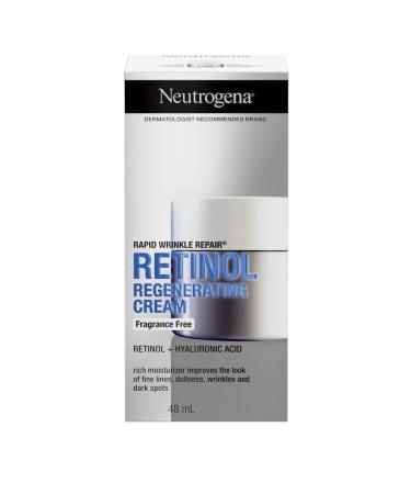 Neutrogena Rapid Wrinkle Repair Retinol Face Moisturizer Fragrance Free Daily Anti-Aging Face Cream with Retinol & Hyaluronic Acid to Fight Fine Lines Wrinkles & Dark Spots 48mL