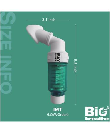 Buy Bigbreathe IMT Low (Green) - Best Inspiratory Muscle Trainer for Beginners | Adjustable Resistance Breathing Exercise Device - Buy Online on GoSupps.com