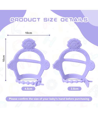 Vicloon Baby Bite Rings 2 Pack Silicone Teething Toys BPA-Free Dental Aid Soft Lion Design for 3+ Months Violet Color - Buy Online on GoSupps.com
