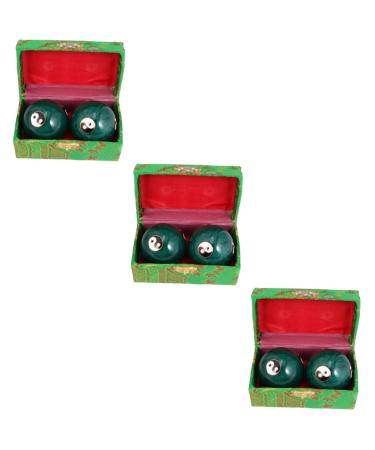Beaupretty 3 couples Chinese massage balls Baoding balls train tools for muscle massage devices trigger point ball emaille-baoding ball door china hand fitness