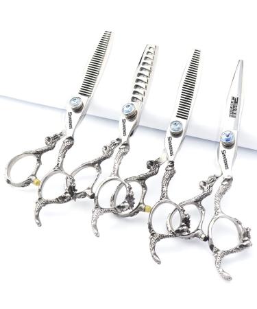 6/7/8/9-inch Professional Hair Clippers Stainless Steel Sharp Hair Clippers Hairdresser Specific Scissors (6 inch-4pc)