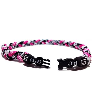 Sport Ropes Triple Titanium Necklace - Pink/Black/White - 18 - Buy Online on GoSupps.com