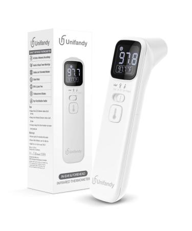 Unifandy Infrared Thermometer Ear and Forehead Digital Thermometer for Kids and Adult, 3-in-1 Touchless Smart IF Technology Ideal for Home, Family with Fast Detection and Accurate Reading