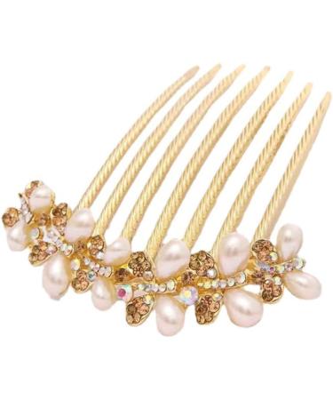 Hair Combs Slides for Women Hair Comb Clips Hair Piece Pins with Pearl Rhinestones Hair Accessory - Buy Online on GoSupps.com