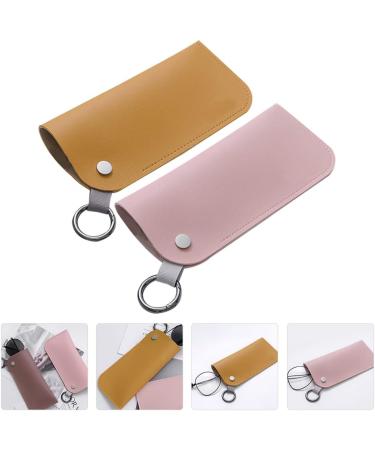 EXCEART 2pcs PU Leather Eyeglasses Pouch - Portable Sunglasses Storage Bag with Hanging Ring for Men & Women | International Shipping - Buy Online on GoSupps.com