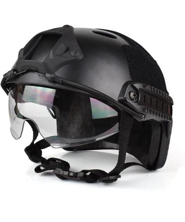 CMAIR4U Airsoft PJ Tactical Fast Helmet with Visor Goggles - Black - Buy Online on GoSupps.com