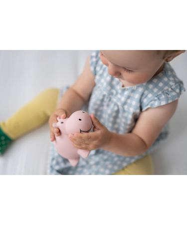 Tikiri Hippo Bath Toy & Teething Ring - Pink Perfect for Infants 0+ Months | Eco-Friendly & Safe - Buy Online on GoSupps.com