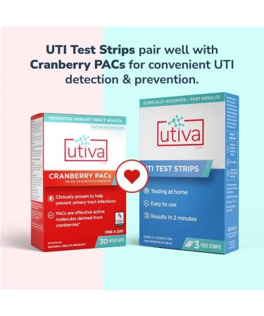 Utiva UTI Test Strips Home Test Kit for Urinary Tract Infection Clinically Accurate Results in 2 Minutes Urine Test Strips for Women and Men 3 Individual At Home UTI Tests 3 count (Pack of 1) - Buy Online on GoSupps.com