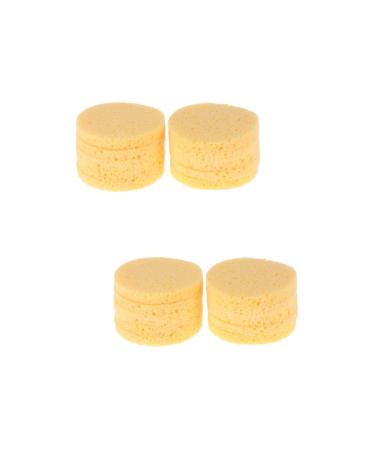 FRCOLOR 20 Pcs Beauty Sponge Makeup Puffs Yellow Facial Sponges Face Sponges for Cleansing Triangle Puffs Makeup Sponge Compressed Cleaning Sponges Powder Sponge Skin Care Wood Pulp Cotton