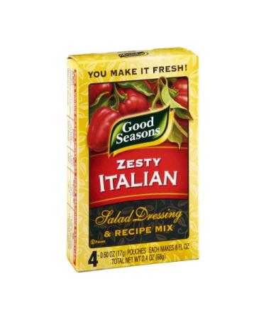 Good Seasons Zesty Italian Dressing & Recipe Seasoning Mix (4 ct Packets) Zesty Italian 0.6 Ounce (Pack of 4)