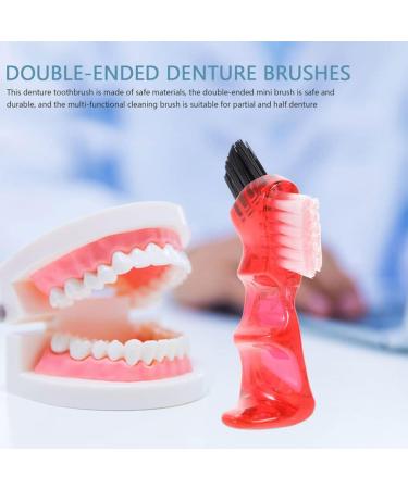 Healeved 3pcs Denture Cleaning Brushes - Ergonomic Handle, Portable Toothbrush for False Teeth - Denture Brush for Effective Cleaning - Buy Online on GoSupps.com