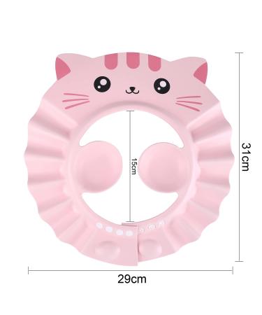 Kids Pink Shower Cap - Adjustable Bath Visor for Eyes, Ears, and Face Protection - Buy Online on GoSupps.com