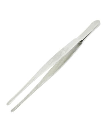 5.5" Long Silver Tone Stainless Steel Round Tip Tweezers