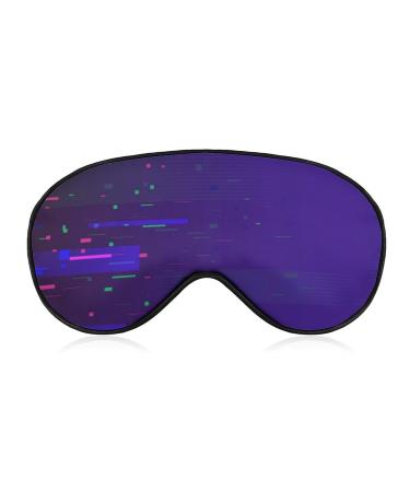 Soft Blackout Eye Mask for Sleeping with Adjustable Straps Digital Abstract Lines Sleep Mask for Women No Pressure Eye Mask for Travel