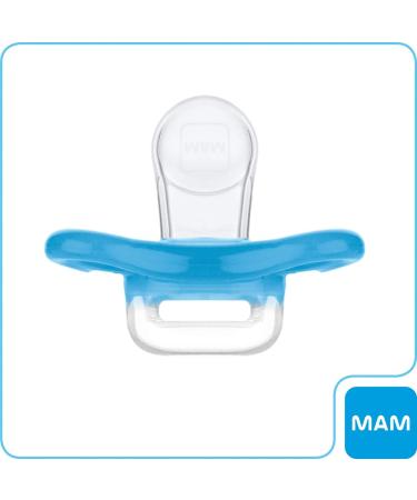 Shop MAM 100% Silicone Pacifier Comfort for Newborns - Extra Small & Light | 4-Pack with Sterilization Boxes | Ideal for Boys | International Shipping Available - Buy Online on GoSupps.com